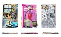a collection of books with different images on them