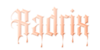 an image of the word radix on a black background