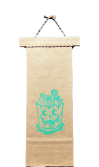 a brown paper bag with a drawing of a jack o lantern