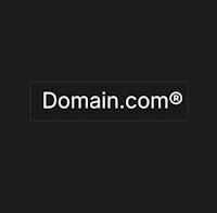 the domain com logo on a black background