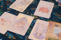 a group of tarot cards on a table