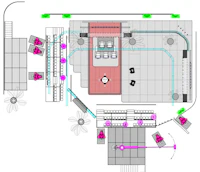 a floor plan of a building with a lot of equipment