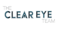 the clear eye team logo on a black background