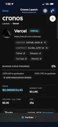 a screenshot of the cronos app on an iphone