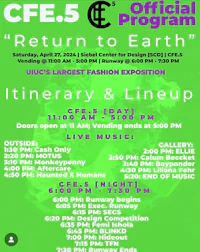 a flyer for the cfe 5 official program return to earth