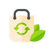 a shopping bag with green leaves on it
