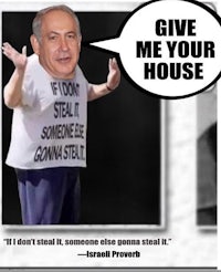 a picture of a man with a t shirt that says give me your house