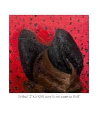 a painting of a man with a black hat