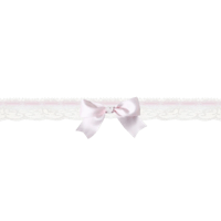 a white lace garter with a pink bow