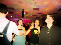 a group of people at a party