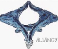a blue logo with the word alliance on it