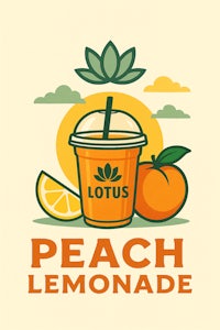 the logo for peach lemonade