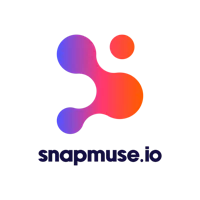 snapmuse io logo on a black background