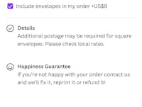 how to add envelopes to your order