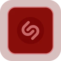 a red square with a logo on it