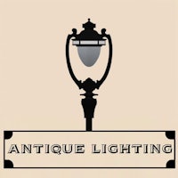 antique lighting logo on a beige background