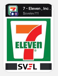 a sticker with the logo of seven eleven, inc