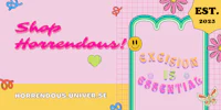 a pink background with the words shop hornedaws