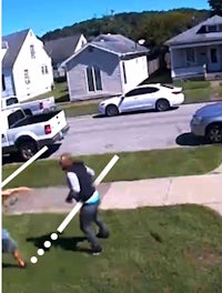 an image of a man and a woman in a backyard
