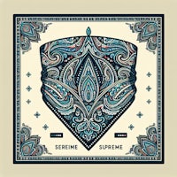 a bandana with paisley designs on it
