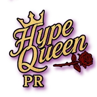 hype queen pr logo on a purple background