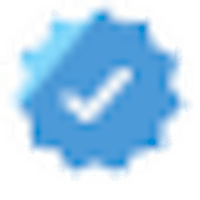 a blue check mark on a black background