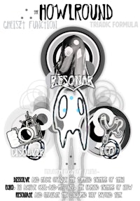 a black and white image with the words howround