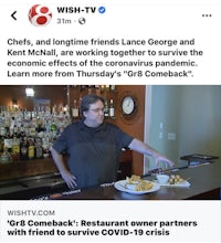 wish tv's facebook page showing a man at a restaurant
