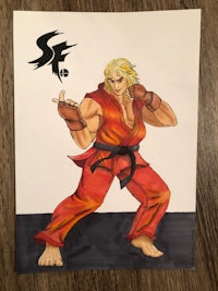 a drawing of a street fighter character