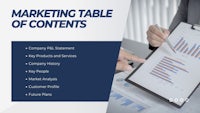 marketing table of contents