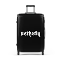 a black suitcase with the word pitheu on it
