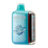 a blue bottle with the word geek bar pulse on it