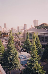 a view of a city from the top of a tall building