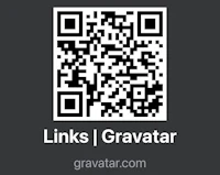 linksgravatar qr code on a black background