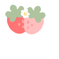 two strawberries on a black background