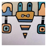 a drawing of a robot on a piece of paper