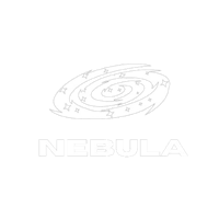 the logo for nebula on a black background