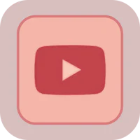 a youtube icon with a pink background