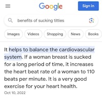 a google ad showing the benefits of suckling titles