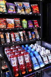 a vending machine full of snacks and drinks