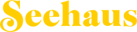 a yellow and black logo with the word seehaus