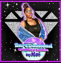 a woman in a purple jacket is standing in front of a purple background