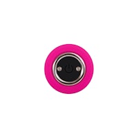 a pink button on a white background