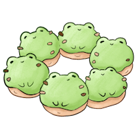a group of green donuts arranged in a circle