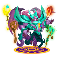 an image of a character in a purple and green costume