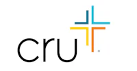 the cru logo on a white background