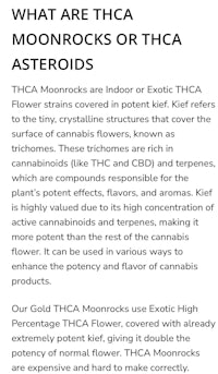 what is thaca moonrocks or thaca asteroids?