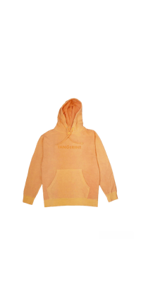 an orange hoodie with a black background
