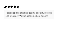 fast amazing quality beautiful design and fits great will be shopping here again