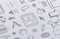 pixel - based icons on a white background